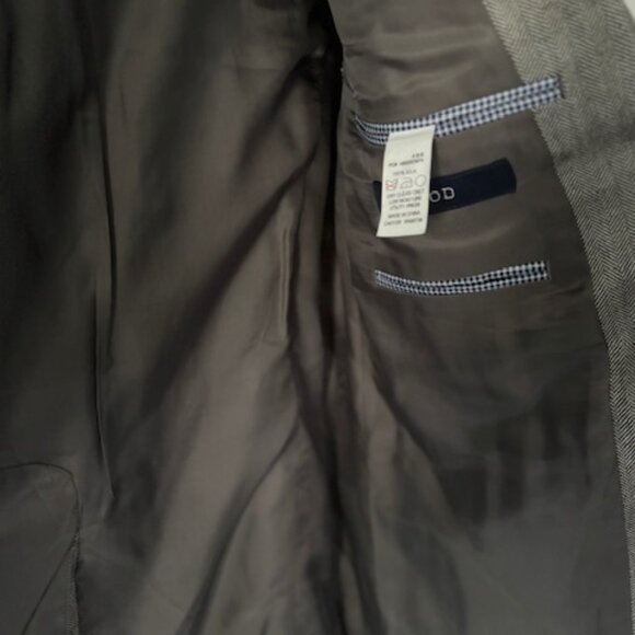 Izod Blazer Men 40R Gray 100% Silk Sport Coat 2 Button Blazer Herringbone Jacket - Picture 9 of 11